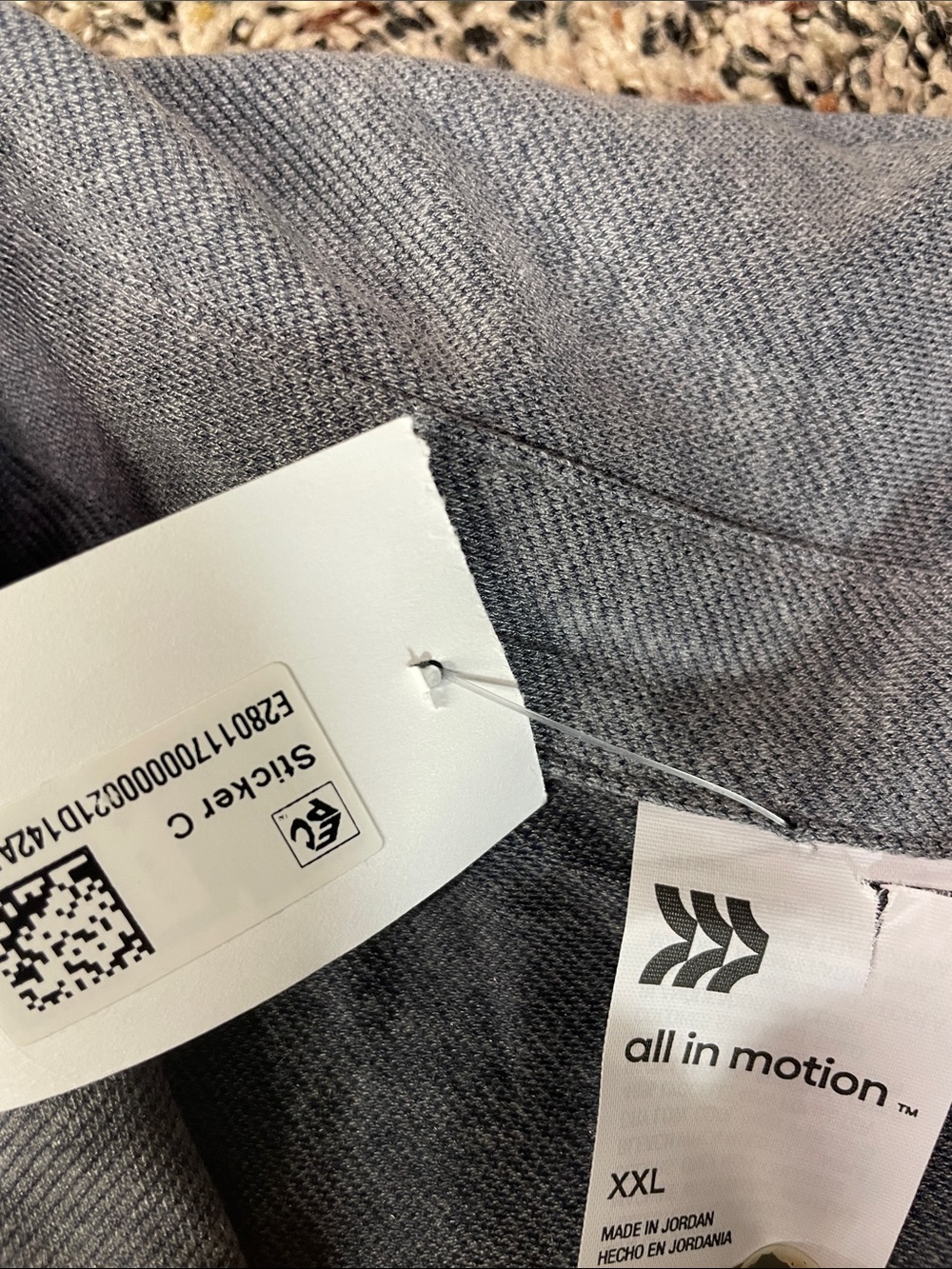 All In Motion Lightweight Grey Button-Up Long Sleeve Shirt Mens XXL NWOT - Picture 5 of 5